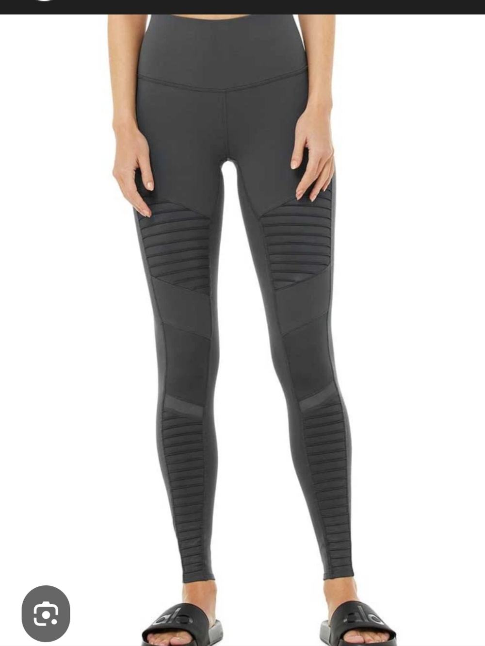 Alo Yoga Moto Leggings Womens Size Small High-Waist Gray